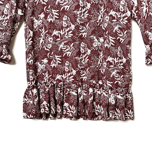 Scotch & Soda Burgundy Floral Mini Dress - Picture 5 of 13